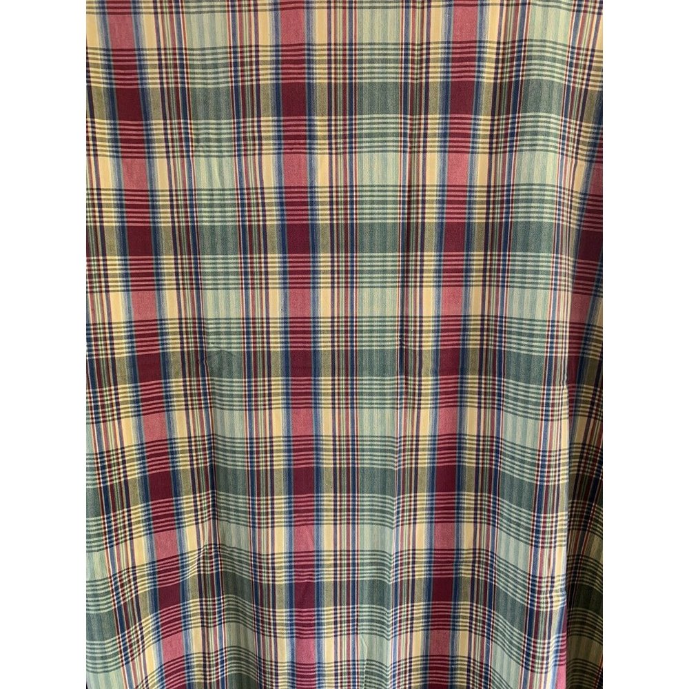 Cotton Rectangular Tablecloth tasseled multicolor plaid 58” x 56” kitchen table